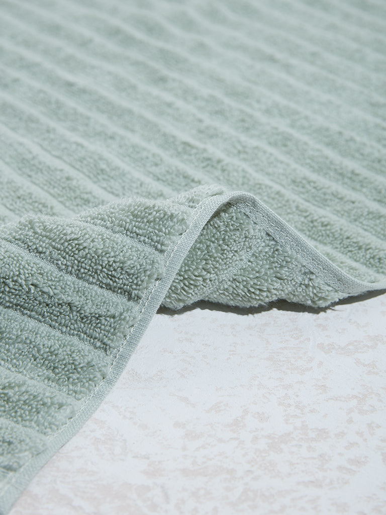 Westside Home Light Sage Self-Striped Luxe Hand Towel - Image 4