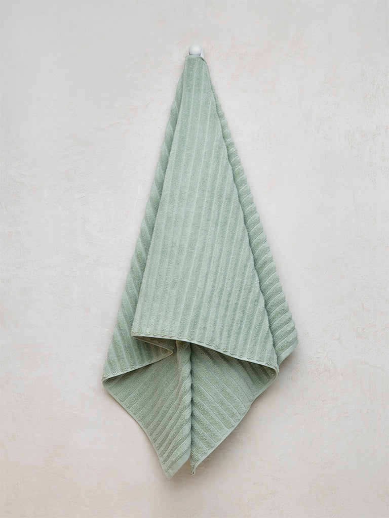 Westside Home Light Sage Self-Striped Luxe Bath Towel - Image 2