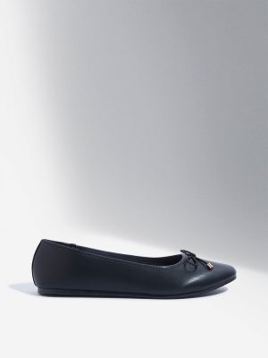 LUNA BLU Black Bow-Detailed Ballerina