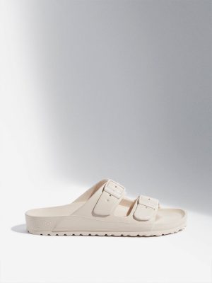 LUNA BLU Off-White Double Band Flip-Flops