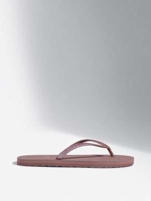 LUNA BLU Dusty Pink Shimmer Detailed Flip-Flops