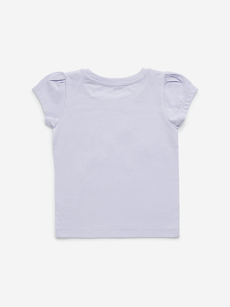 HOP Kids Lilac Embellished Cotton T-Shirt - Image 3