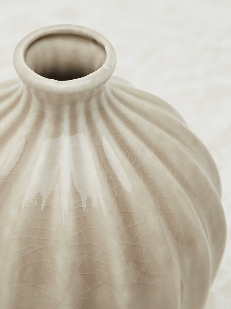 Westside Home Ivory Ceramic Vase - Small - Image 3