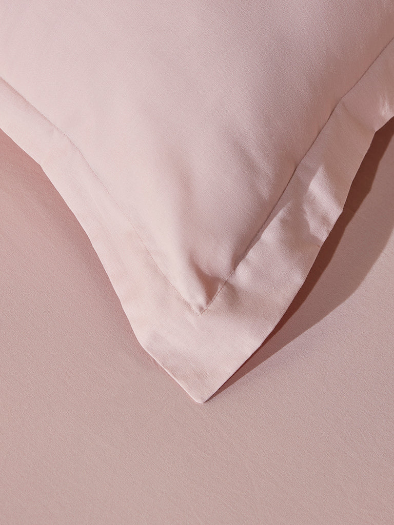 Westside Home Pink Solid Queen Bed Fitted Sheet and Pillowcase Set - Image 3