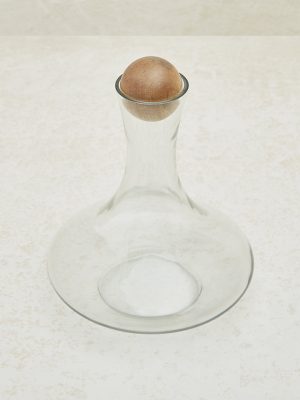 Westside Home Clear Wide-Base Glass Decanter