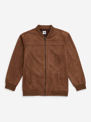 Y&F Kids Tan Faux-Suede Jacket