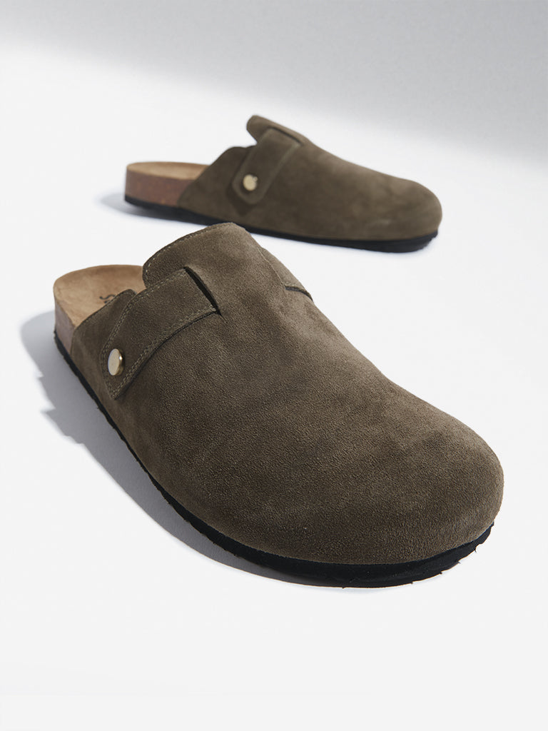 SOLEPLAY Olive Slip-On Leather Sandals - Image 3