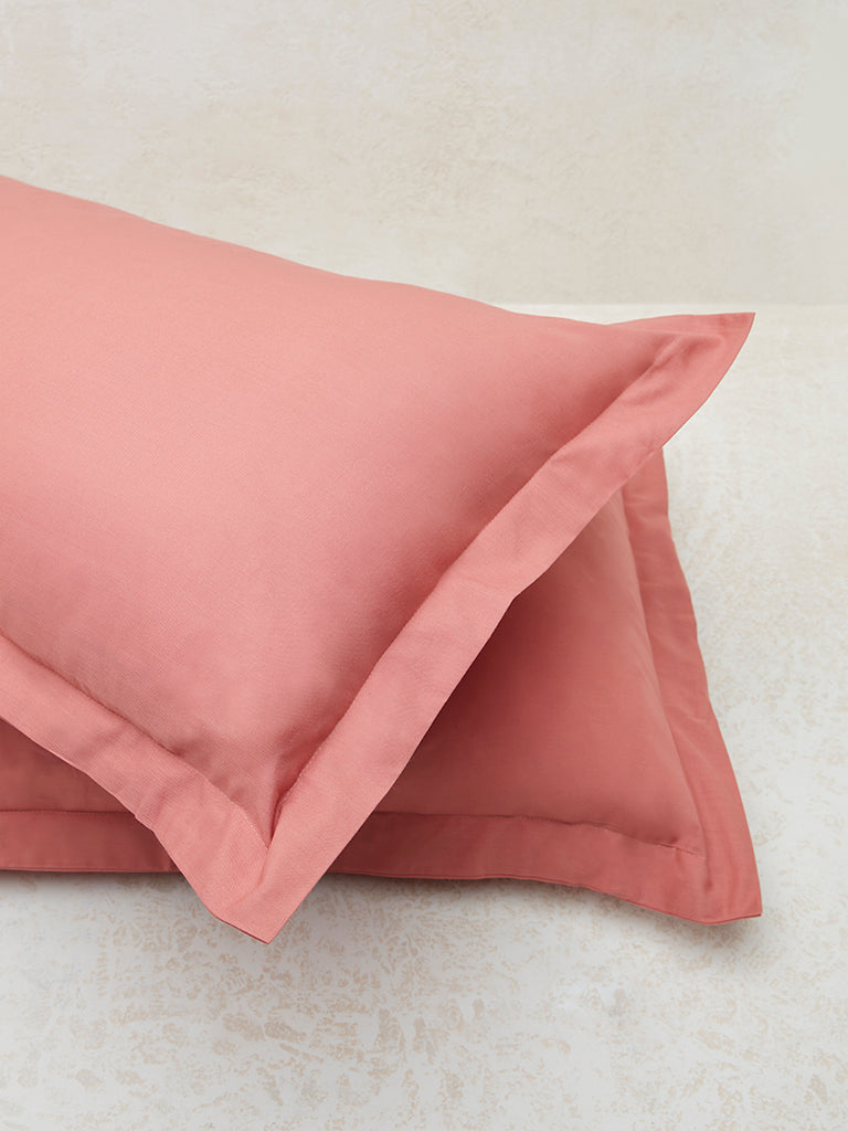 Westside Home Dusty Rose Solid Pillowcase (Set of 2) - Image 2