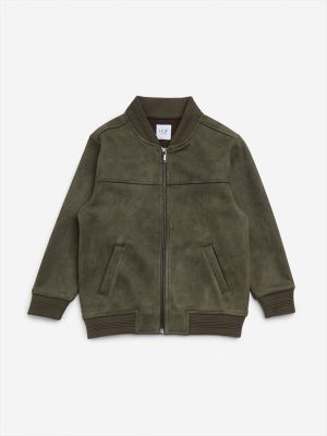 HOP Kids Olive Faux-Suede Jacket