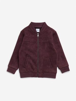HOP Kids Wine Faux-Suede Jacket