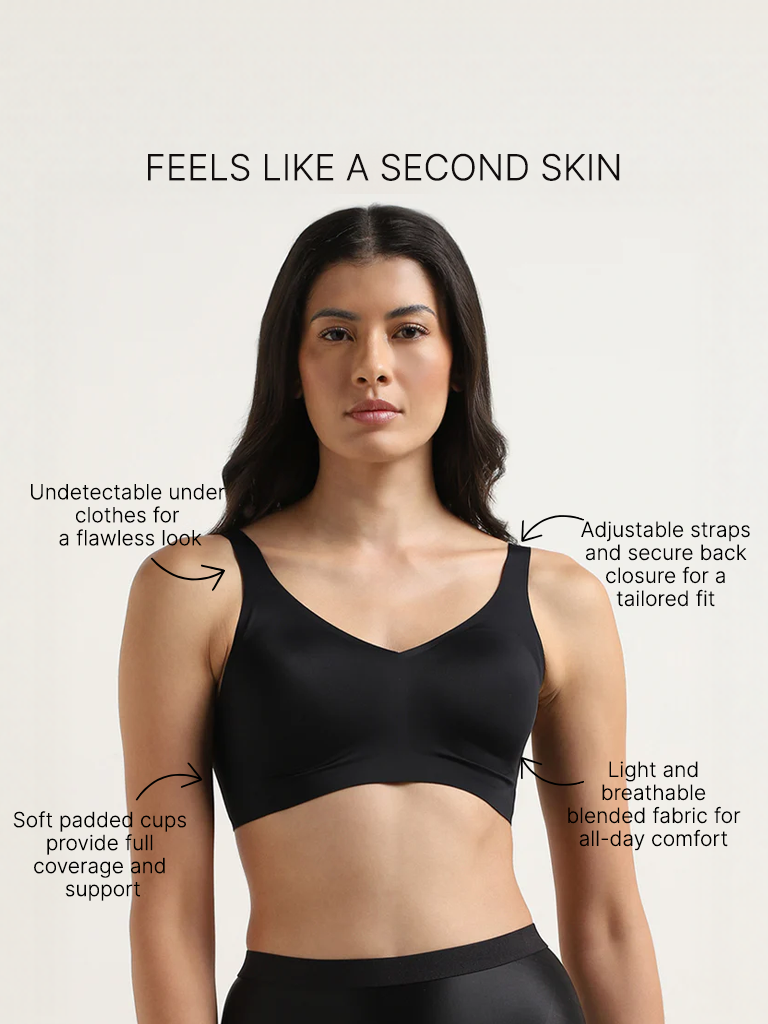 Wunderlove Black Seam-Free Invisible Bra - Image 3