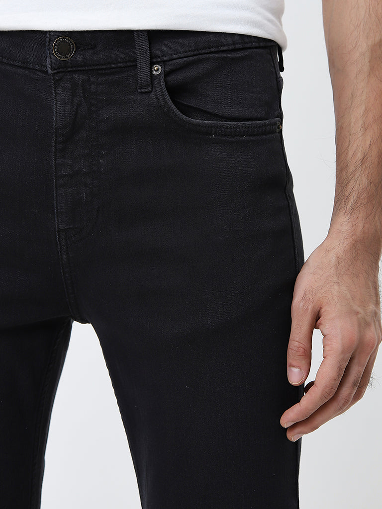 WES Casuals Charcoal Slim-Fit Mid-Rise Jeans - Image 3