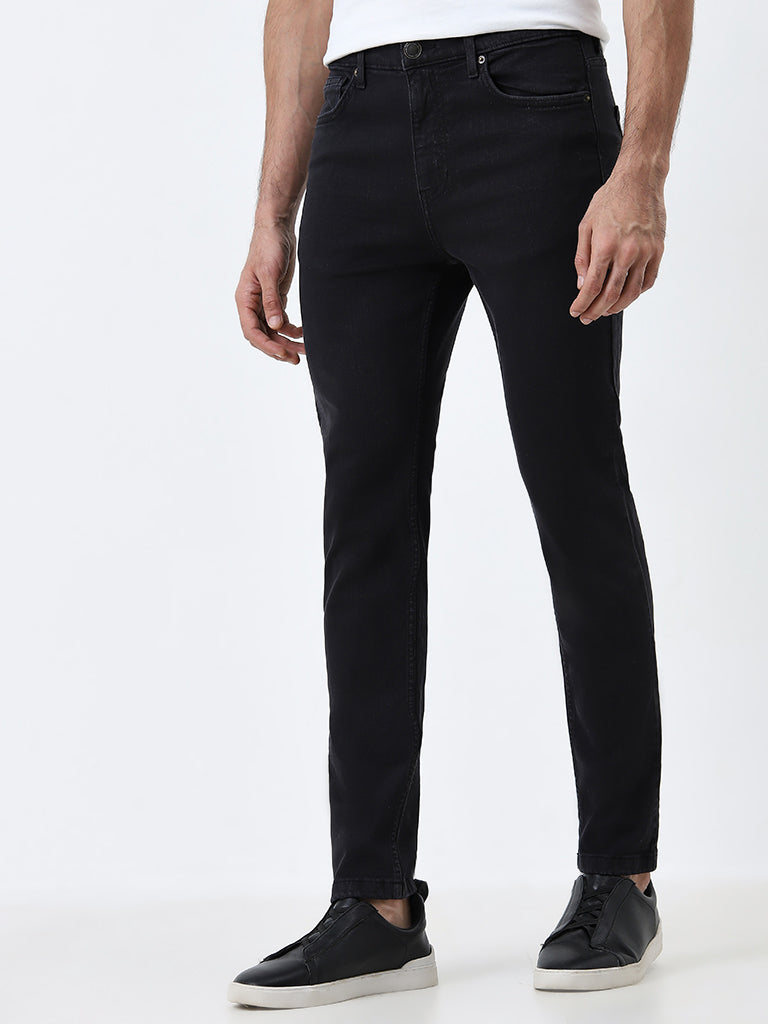 WES Casuals Charcoal Slim-Fit Mid-Rise Jeans - Image 4