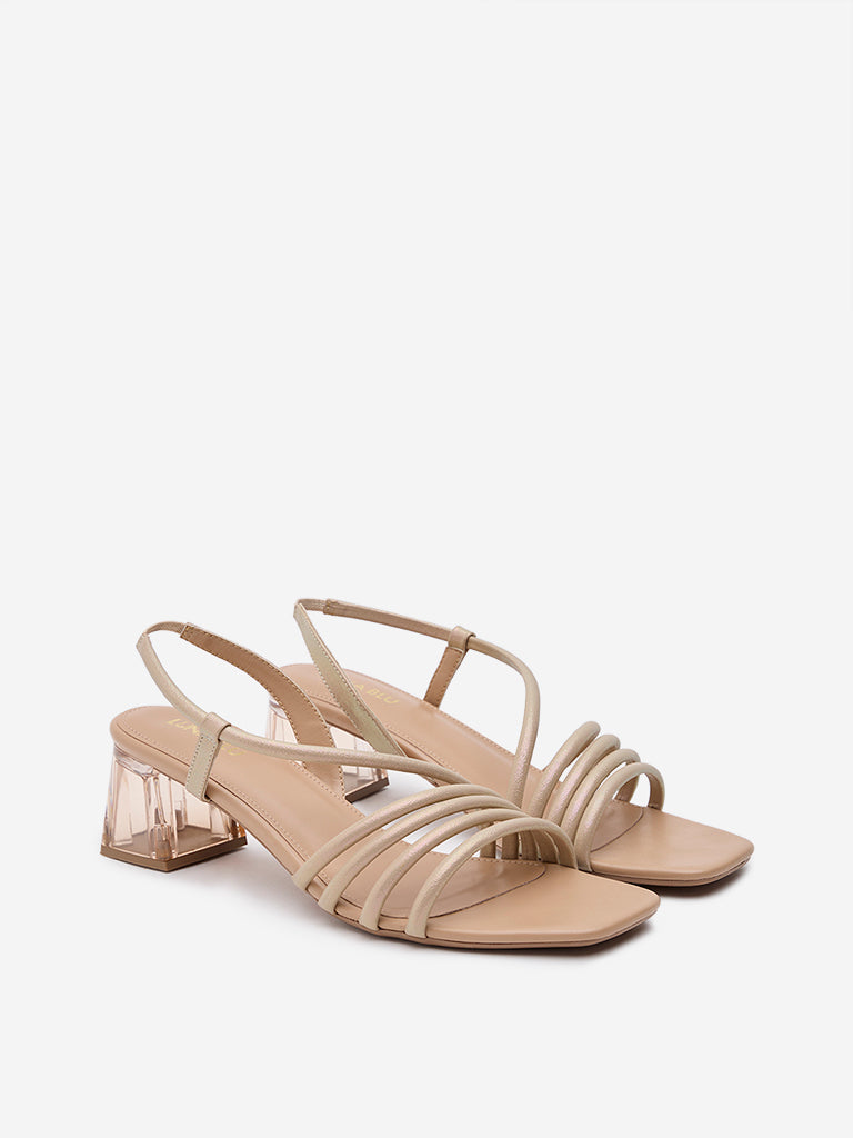 LUNA BLU Rose Gold Multi-Strap Heel Sandals - Image 2