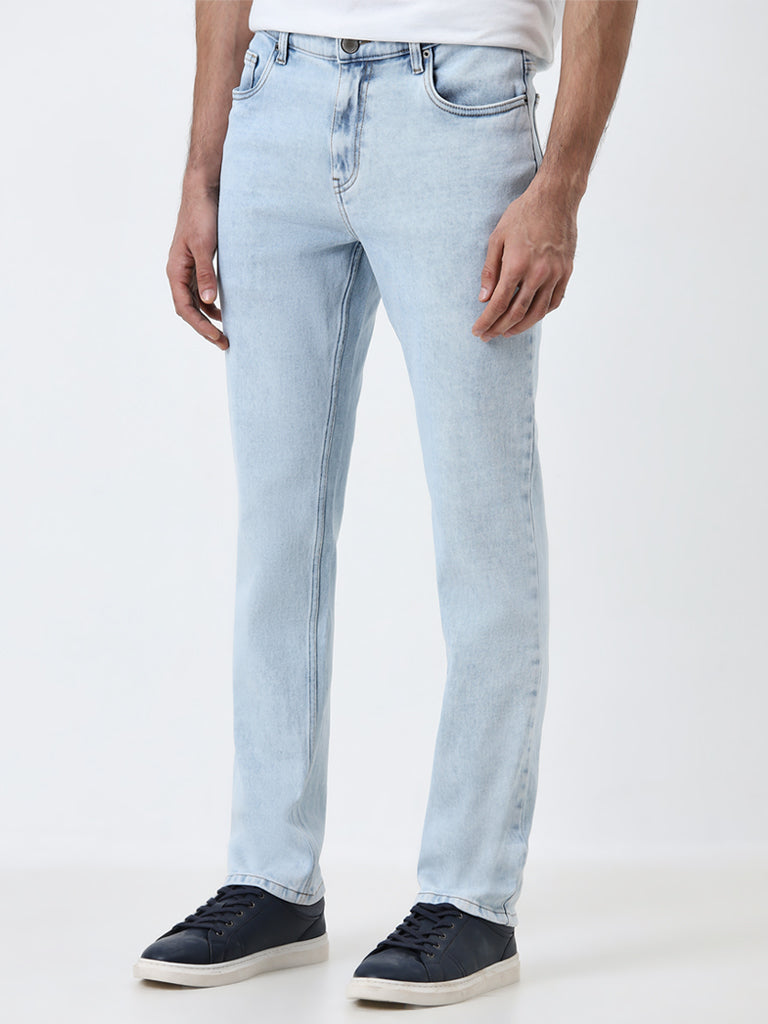 WES Casuals Light Blue Slim-Fit Mid-Rise Jeans - Image 3