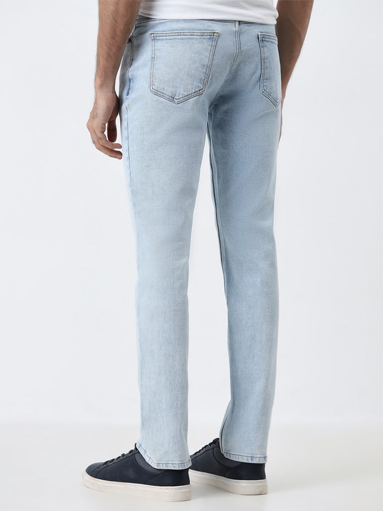 WES Casuals Light Blue Slim-Fit Mid-Rise Jeans - Image 4