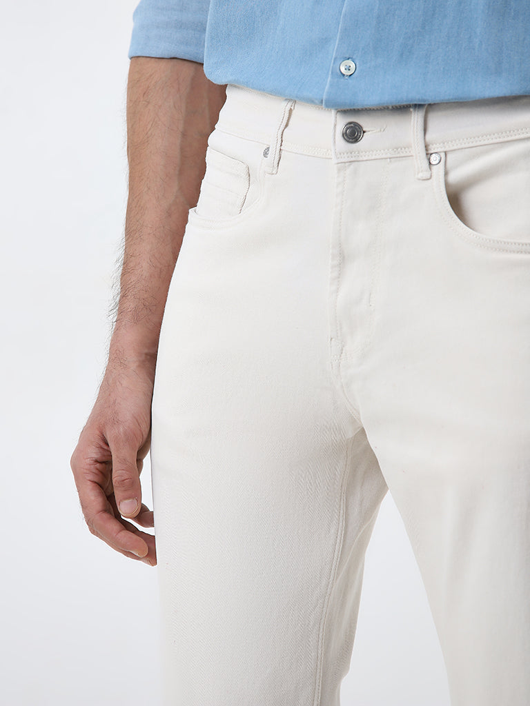 Ascot White Relaxed-Fit Mid-Rise Jeans - Image 2