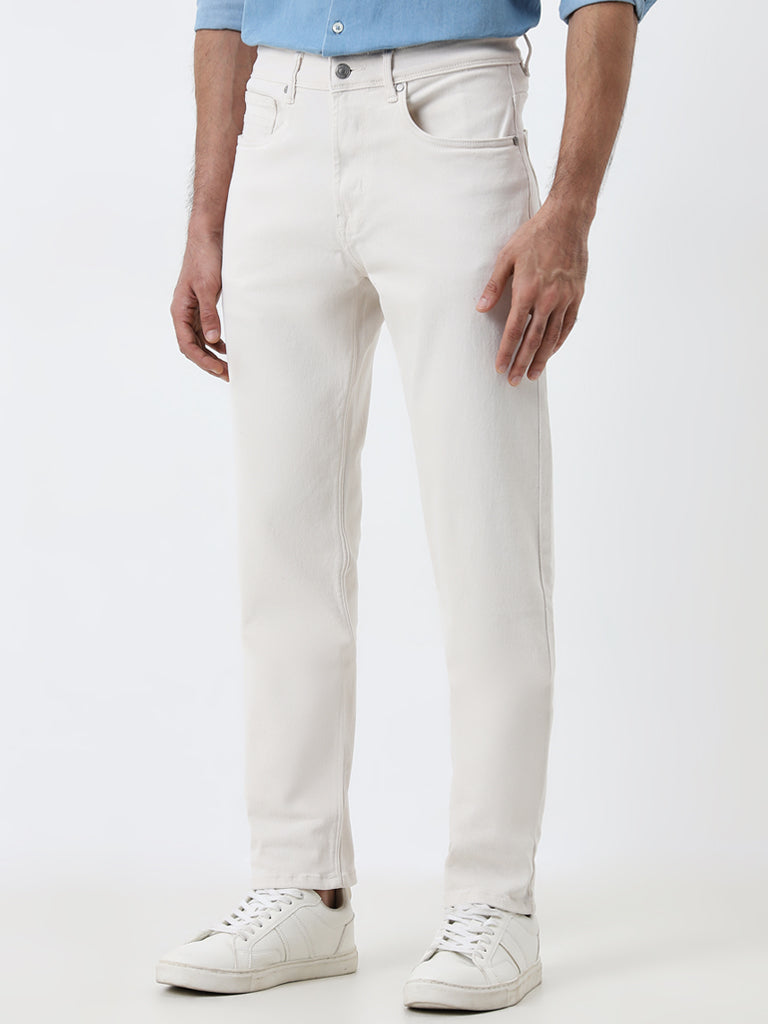Ascot White Relaxed-Fit Mid-Rise Jeans - Image 3