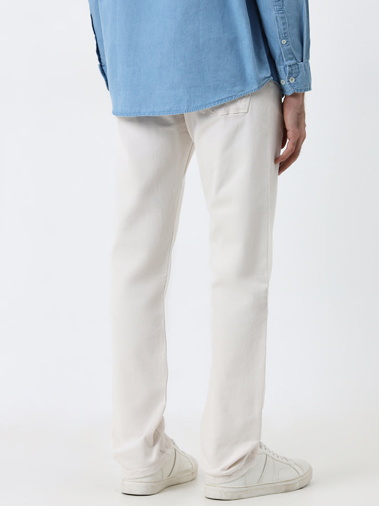 Ascot White Relaxed-Fit Mid-Rise Jeans - Image 4