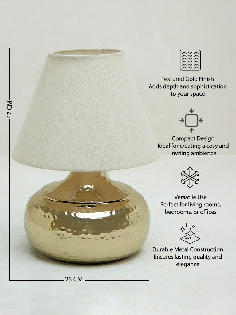 Westside Home Gold Textured Table Lamp- Small - Image 4