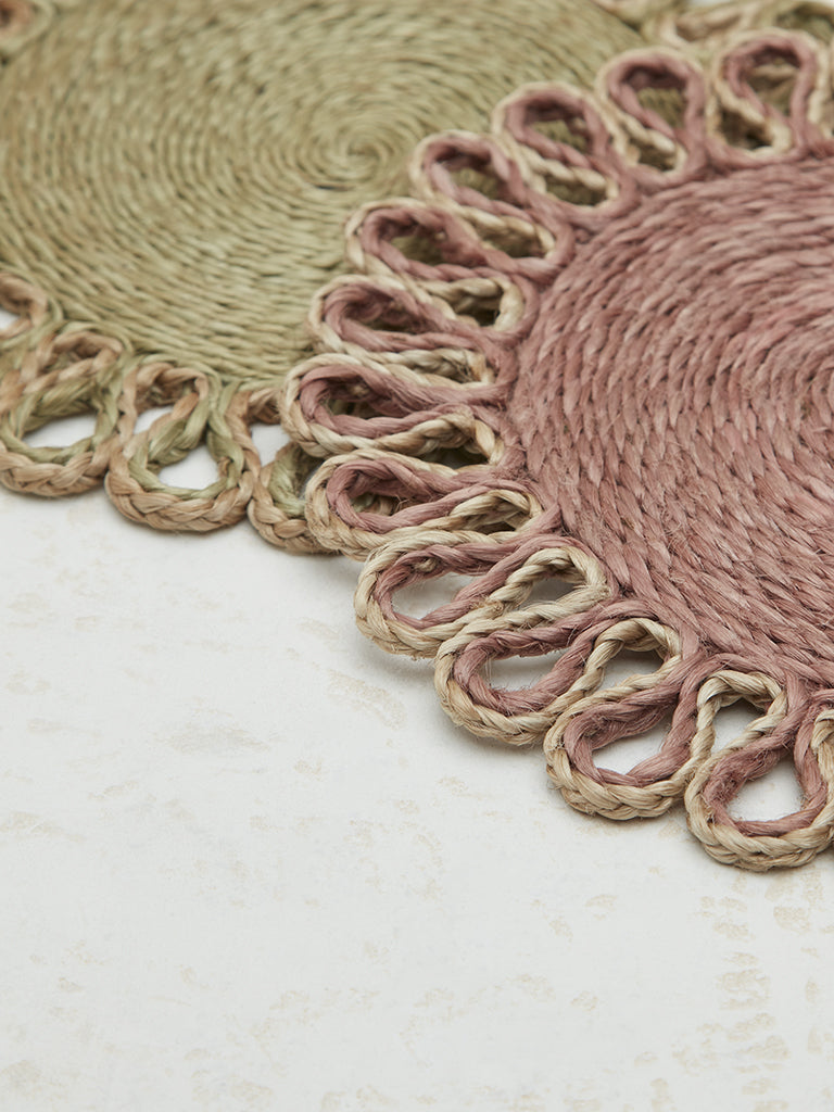 Westside Home Multicolour Woven Textured Trivets (Set of 2) - Image 3