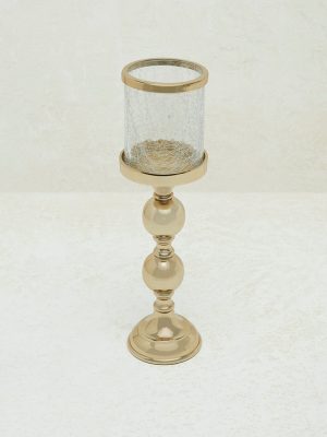Westside Home Gold Candle Stand with Glass Holder