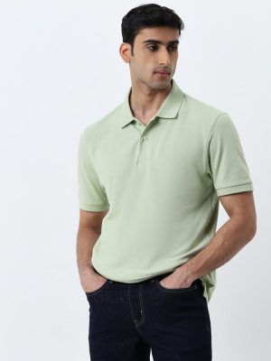 WES Casuals Sage Relaxed-Fit Cotton-Blend Polo T-Shirt