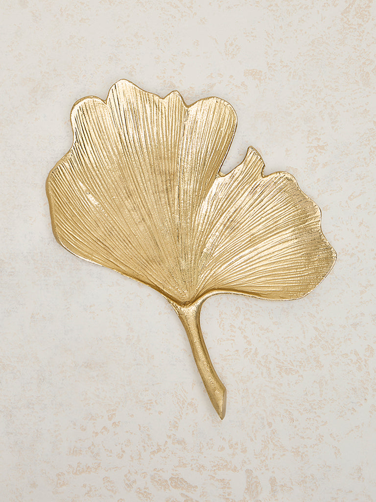 Westside Home Gold Leaf Design Decorative Platter - Image 2