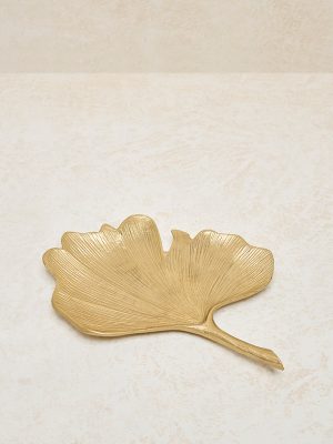 Westside Home Gold Leaf Design Decorative Platter
