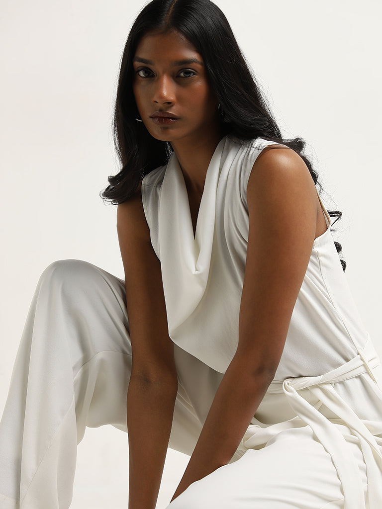 Wardrobe Ivory Jumpsuit With Belt - Image 3
