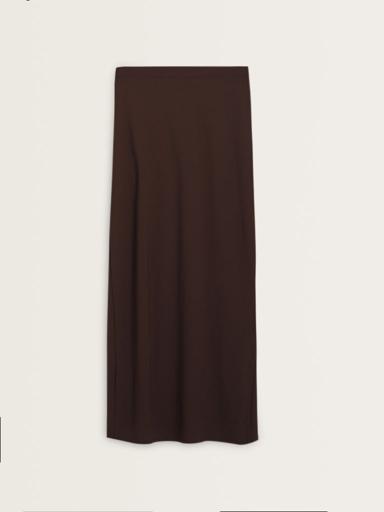 Wardrobe Brown Ruched Detailed High-Rise Skirt - Image 6