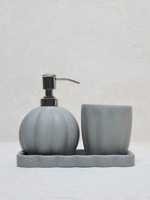 Westside Home Grey Pumpkin Bathroom Accessory Set