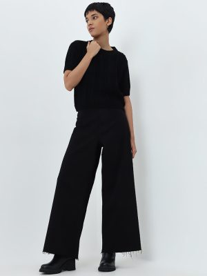 LOV Black Wide-Leg High-Rise Jeans