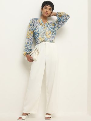 LOV Off-White Relaxed-Fit High-Rise Jeans