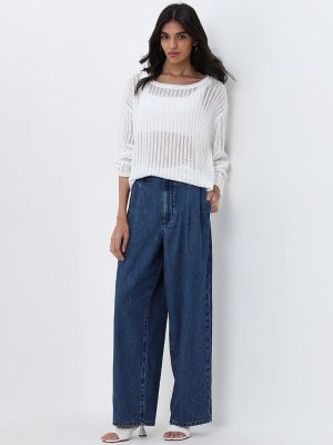 LOV Dark Blue Relaxed-Fit High-Rise Jeans