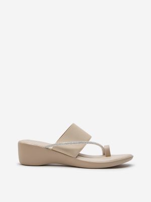 LUNA BLU Ivory Diamante Embellished Comfort Sandals