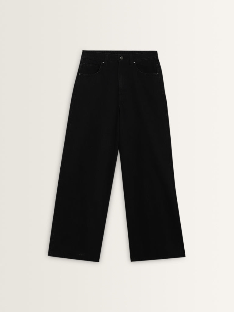 Nuon Black Straight-Fit High-Rise Jeans - Image 5