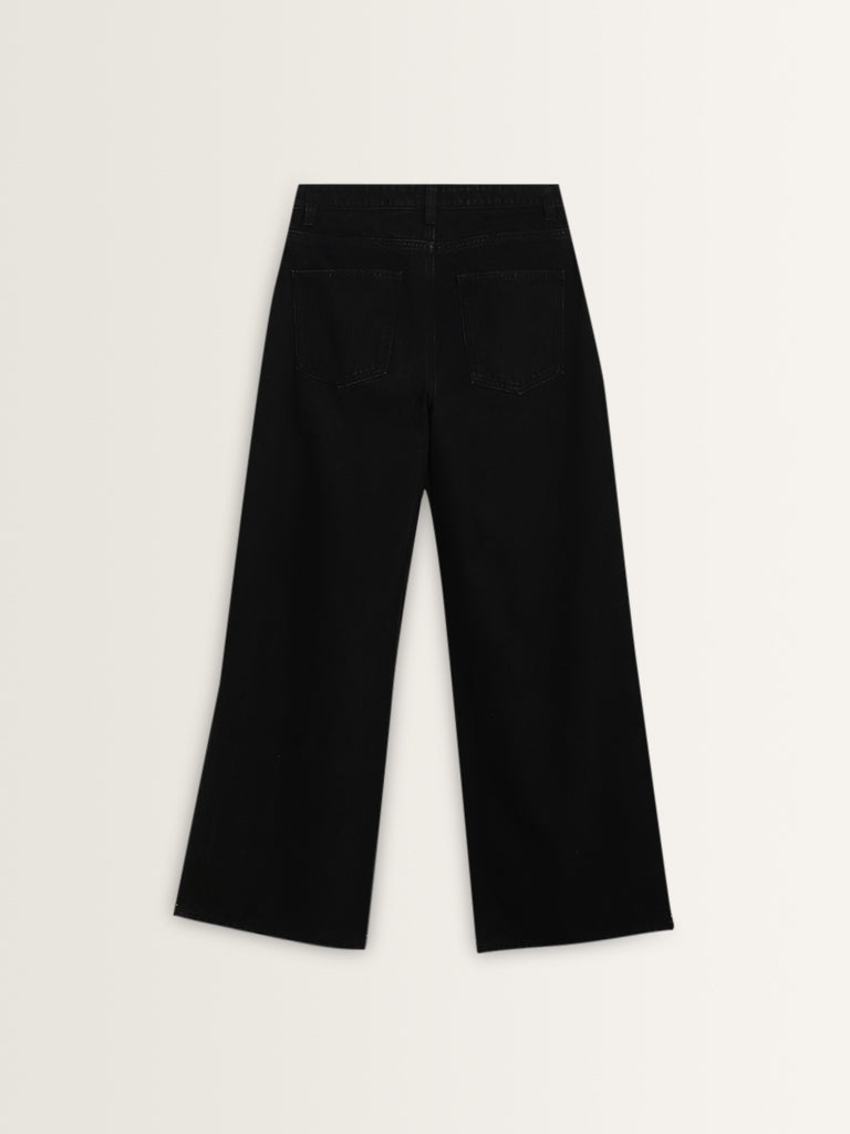 Nuon Black Straight-Fit High-Rise Jeans - Image 6