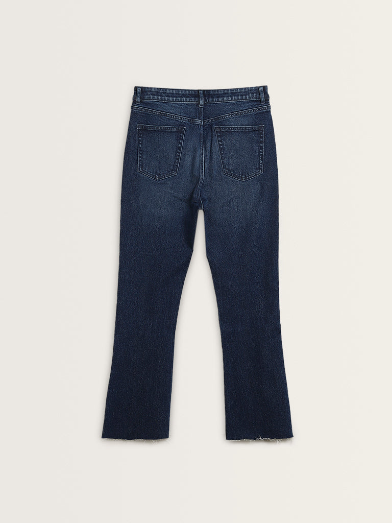 LOV Dark Blue Washed Straight-Fit High-Rise Jeans - Image 6