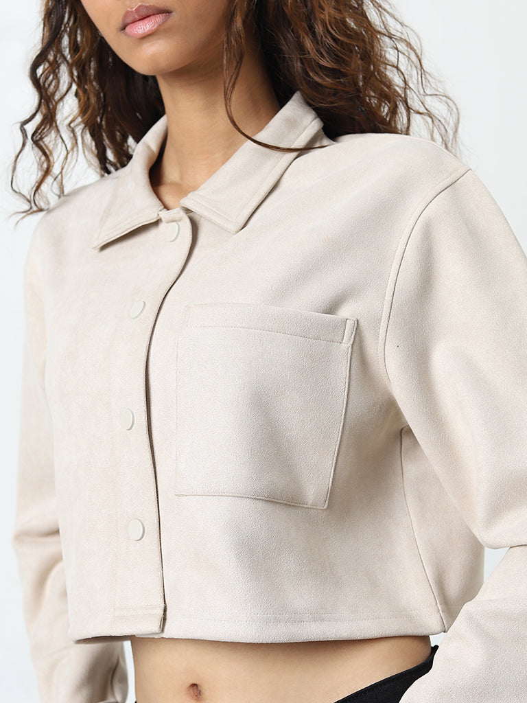 Nuon Off-White Velveteen Jacket - Image 2