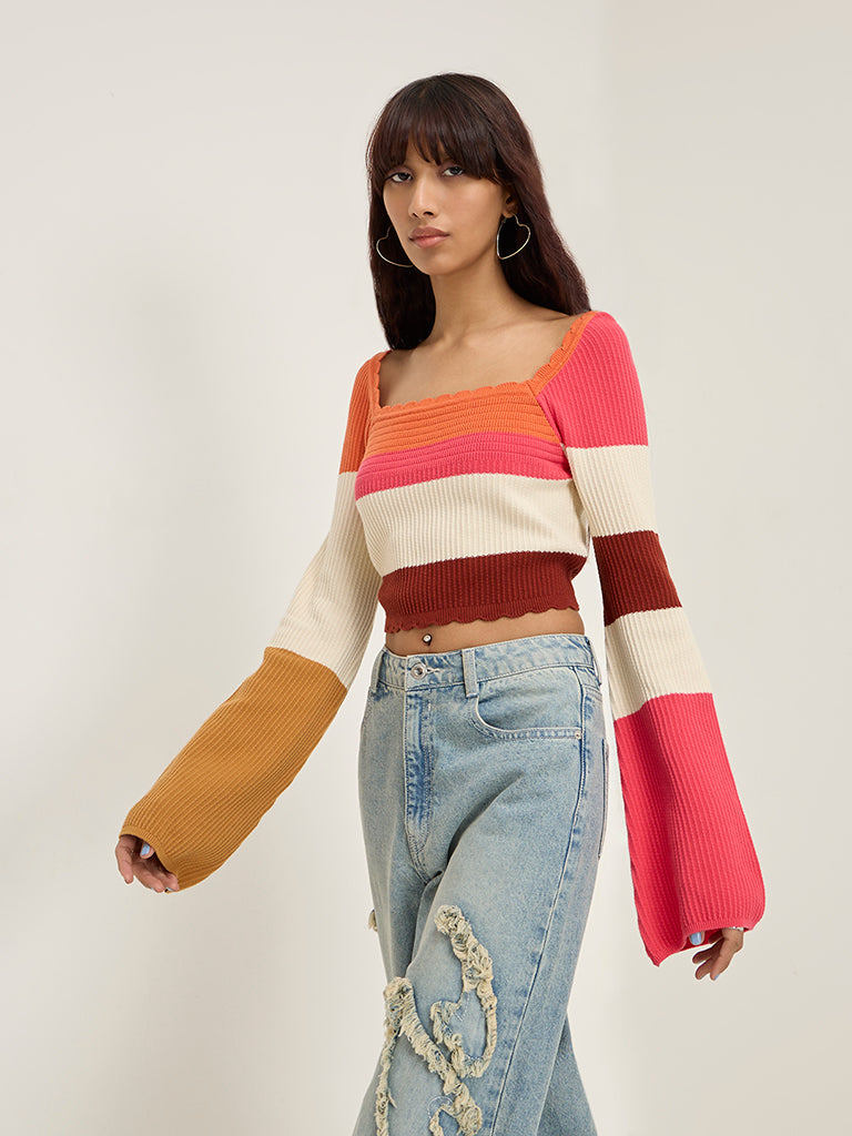 Nuon Multicolour Knitted Cotton Top