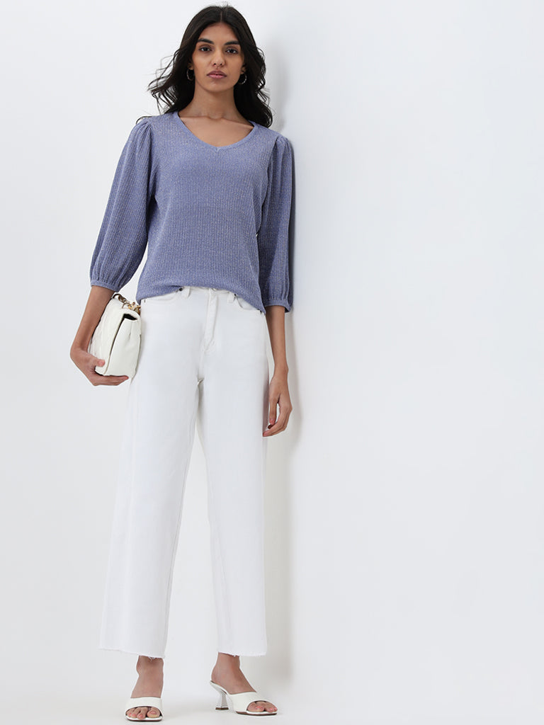 LOV Lilac Ribbed and Embellished Sweater - Image 4