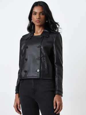 LOV Black Faux-Leather Jacket