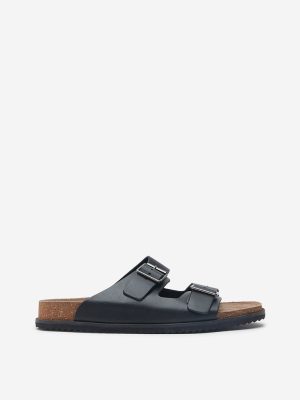 SOLEPLAY Black Slip-On Comfort Sandals