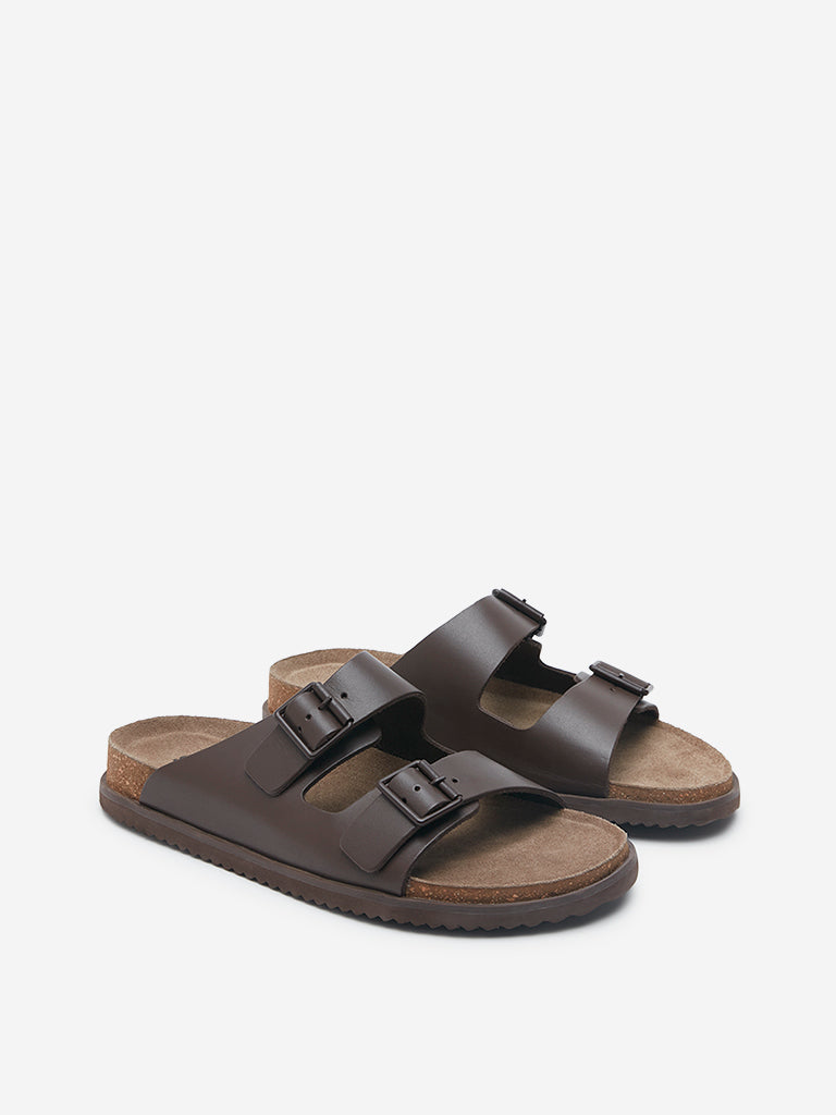SOLEPLAY Dark Brown Slip-On Comfort Sandals - Image 3