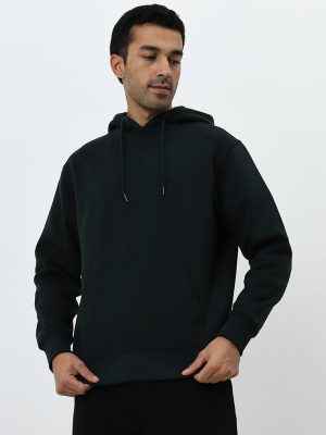 WES Casuals Dark Green Relaxed-Fit Cotton-Blend Sweatshirt