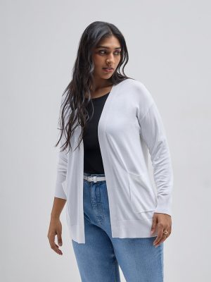 Gia White Solid Design Shrug