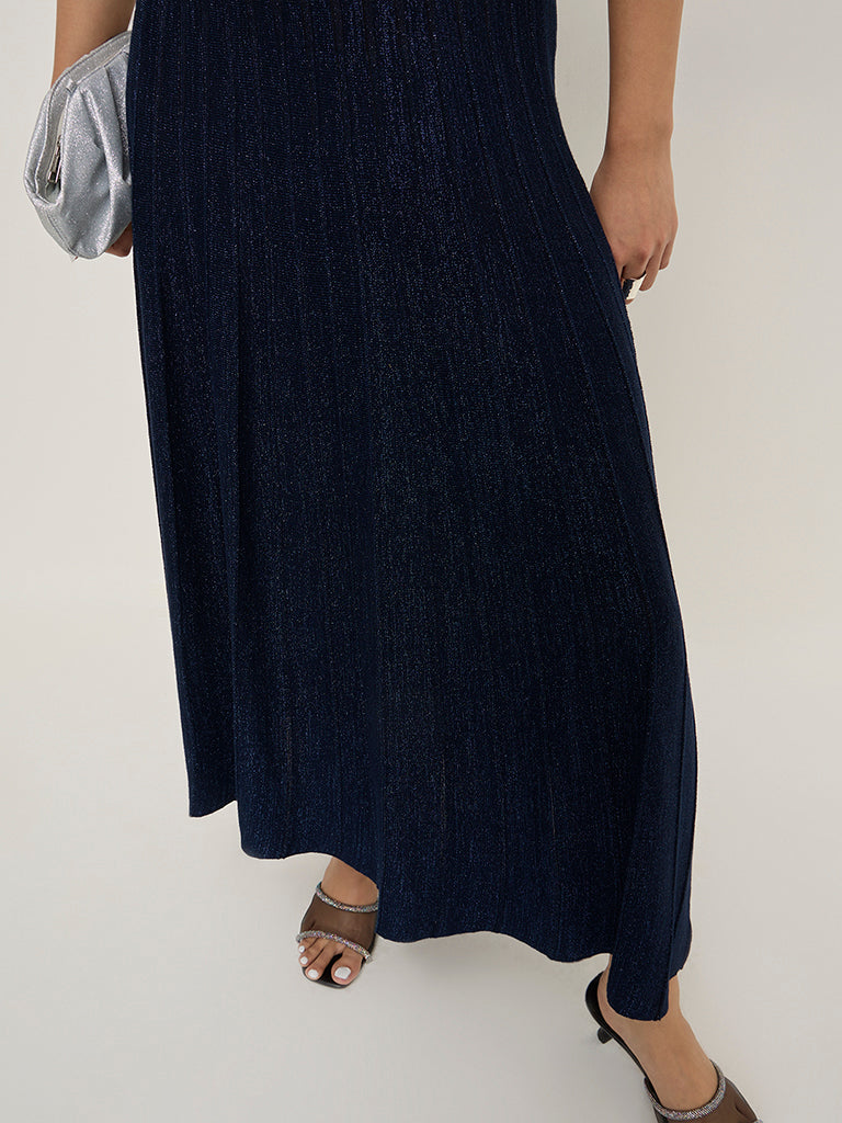 Wardrobe Navy High-Rise Accordion Skirt - Image 3