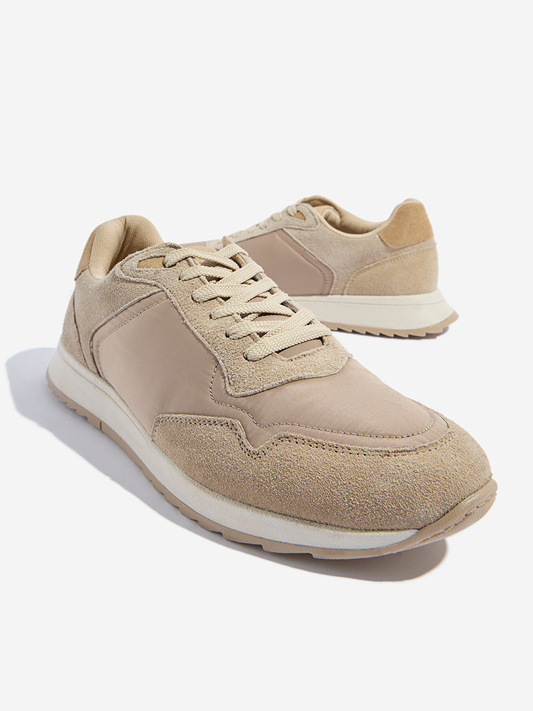 SOLEPLAY Beige Lace-Up Sneakers - Image 3