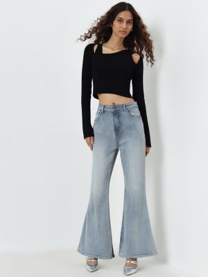 Nuon Light Blue Wide-Leg High-Rise Jeans